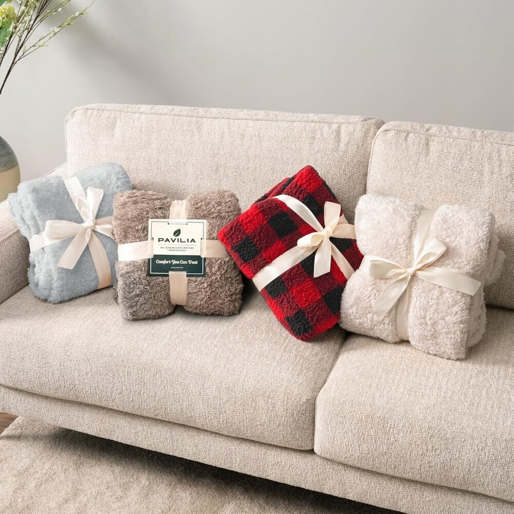 Sherpa Throw Blanket Light Grey 50x60 - Picture 9 of 10